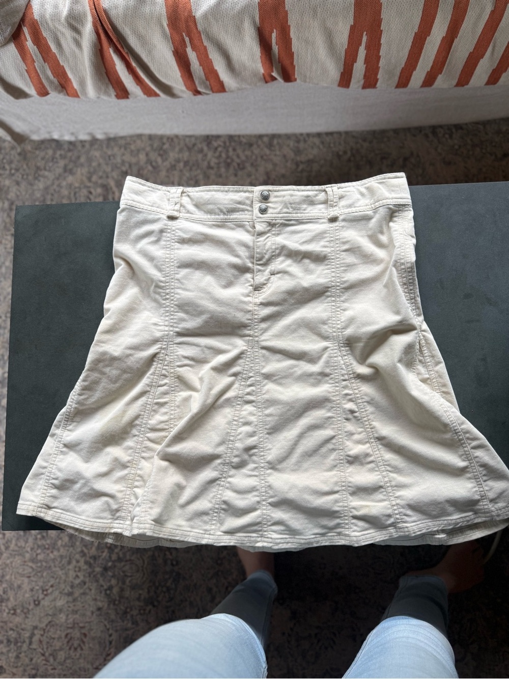 Athleta “Whenever” corduroy feel Cream Women's Skirt 12T